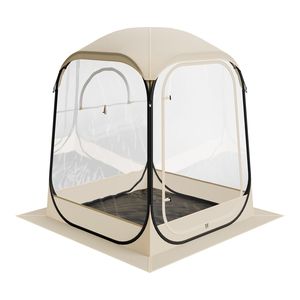 Tenda Sportiva Trasparente a Bolla per 1 Persona 50x50 Pop-up in PVC Impermeabile con Tappetino e Copertura Superiore, Igloo da Giardino su Misura - Product Image 1