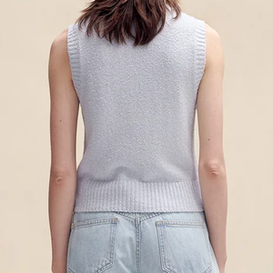 <b>Men's</b> Light Blue Cable Knit Sleeveless Vest Geometric Pattern Wool Autumn Wear - Product Image 3