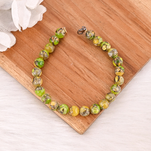 Natural Peridot Copper <b>Beads</b> <b>Gold</b> Plated 925 Sterling Silver <b>Bracelet</b> Handmade Gemstone Jewelry for Unisex Party Wedding Gift - Product Image 2