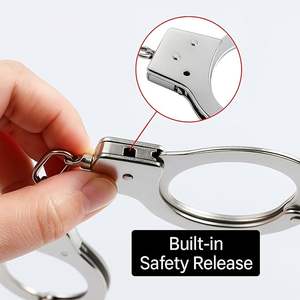 Esposas de Juguete de Acero Inoxidable con Llaves de Seguridad, Resistentes, para Disfraces y Juegos de Rol, Venta al por Mayor, Accesorios para Fiestas - Product Image 3
