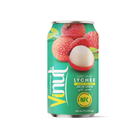 Jus de Litchi VINUT 330ml Vietnam Sans Sucre Boisson Rafraîchissante Prix Usine Marque Privée Échantillon Gratuit