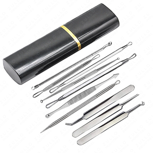 High Precision 10 Piece Facial Pore Cleaning Kit Stainless Steel Acne and Blackhead Extractor Tools Custom Label - Product Image 4