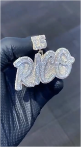 Colgante de Letra Personalizado con Moissanita, Joyería Fina de Plata Sólida 925, Colgante Redondo con Nombre/Logotipo de Moissanita para Collar - Product Image 2