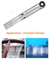Pompe submersible multi-étages en acier inoxydable SubWell 1,5 CV, triphasée, pour fontaine et bassin, avec câble de 1,5 m et sortie de 2 1/2 pouces
