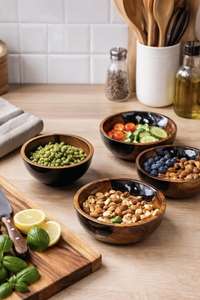 Bol de service en bois et résine époxy, fabriqué à la main en Inde, vaisselle en bois, vente en gros, prix abordable, excellente qualité - Product Image 5