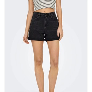 Nuevos Shorts de Mezclilla Negros de Color Sólido para Mujer, Cierre de Botones, Corte Regular, Casual, Tallas Grandes, Pantalones de Algodón para Damas - Product Image 2