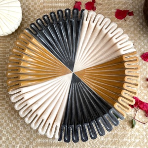 Cuencos de Mármol Artesanales Modernos, Cuenco Decorativo para Frutas para Cocina, Cuenco Decorativo de Resina Multicolor y Elegante - Product Image 1