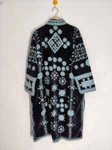 Suzani Embroidered Velvet Coat <b>Jacket</b> Unique Handmade Vintage <b>Jacket</b> Floral Suzani <b>Jacket</b> Pure Velvet Long coat Boho & <b>Hippie</b> - Product Image 4