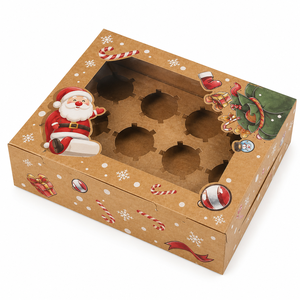 Bakery <b>Boxes</b> With Window Kraft Paper Food Packaging Container Disposable Foldable Biscuit Chocolate Cake Packing <b>Boxes</b> - Product Image 3