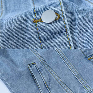 Veste en jean respirante à col montant de couleur unie, très vendue, confortable et à prix raisonnable. - Product Image 5