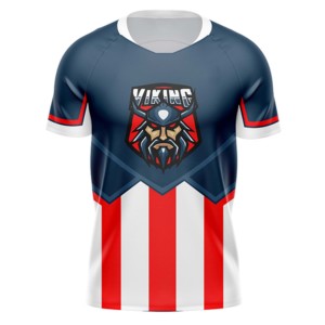 เสื้อฟุตบอลไวกิ้งแบบกำหนดเองสำหรับผู้ชาย แขนสั้น คอกลม พิมพ์ลายแบบซับลิเมชั่น ระบายเหงื่อได้ดี ทรงปกติ สำหรับผู้ใหญ่ ฤดูหนาวและทุกฤดู - Product Image 1