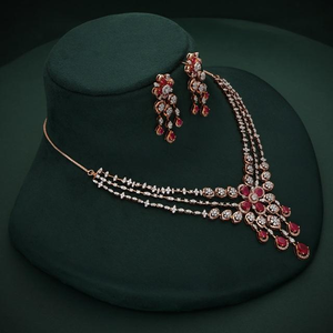 Ensemble de bijoux classiques plaqués or rose avec pendentifs et breloques en diamant, mariage, luxe pour femmes, certifié IGI - Product Image 2