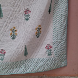 Organic Solid Reversible <b>Quilt</b> Blanket 100% Cotton Eco-Friendly Luxury Oversized Winter <b>Bedding</b> Coverlet Rajasthan Channi - Product Image 3