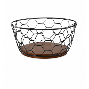 Corbeille à fruits hexagonale en fil métallique doré rose, design géométrique moderne, pour comptoir de cuisine, organisateur décoratif - Product Image 2