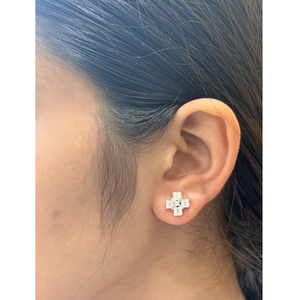 Élégantes boucles d'oreilles clous en diamant de laboratoire taille Asscher à quatre pétales, 2,25 carats, en or, bijoux raffinés, cadeau pour femme - Product Image 4