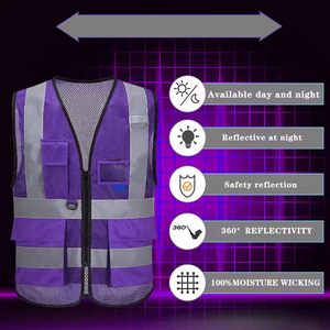 Chaleco de Seguridad Casual Unisex al por Mayor, Diseño Personalizado con Logotipo Impreso, Ligero, de Lona, Recto, Transpirable, Reflectante, de Alta Visibilidad - Product Image 6