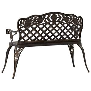 Banc de jardin en bronze durable, en aluminium moulé, de taille moyenne, pour usage extérieur - Product Image 5