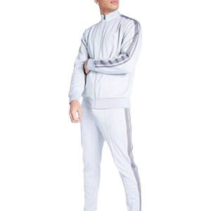 Veste de survêtement homme gris clair à fermeture éclair intégrale, col montant, style sportif, respirante, en polyester, pour l'automne, coupe classique, couleur unie - Product Image 5