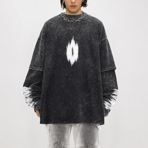 เสื้อยืด Urban Double Layer สำหรับสตรีทแวร์ลำลอง พร้อมบริการพิมพ์โลโก้และตัวเลือกการสร้างแบรนด์สำหรับแบรนด์เสื้อผ้าอิสระ - Product Image 6