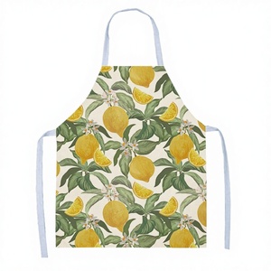 Personalized Vintage Yellow Lemon Full Print <b>Kitchen</b> <b>Apron</b> Durable Polyester Workwear Fresh Zesty Summer Citrus Fashionable - Product Image 1