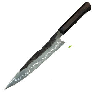 Couteau de chef Burraq personnalisé fait main en acier carbone, lame de 8 pouces, manche en bois, épaisseur de 3,0 mm, magnifique étui en cuir - Product Image 3