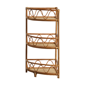 Vietnam Wholesale Rattan <b>Corner</b> Shelf Handmade Eco-Friendly Wicker Bookcase Display <b>Cabinet</b> for Living Room Bedroom Decor - Product Image 2