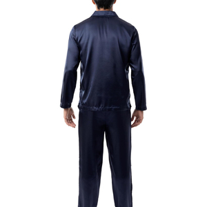 Conjunto de Pijama de Satén para Hombre, Ropa de Dormir de Verano, Transpirable, de Fibra de Bambú, con Bolsillos - Product Image 2