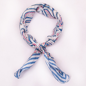 Craftjaipur – Bandana carré en toile de coton imprimé style Bagru, motifs floraux/géométriques, vente en gros pour promotion et branding - Product Image 5