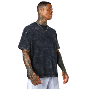 T-shirt Homme Oversize Personnalisable 100% Coton, Grammage Lourd, Délavé à l'Acide, Infroissable, Respirant, Col Rond, Haute Qualité, Coupe Classique - Product Image 3