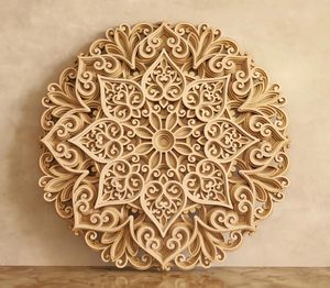 Decoración de Pared 3D con Diseño de Mandala Floral Multicapa – Mandala Recortado en MDF – Arte Decorativo de Mandala en Madera para Hogar y Oficina - Product Image 1
