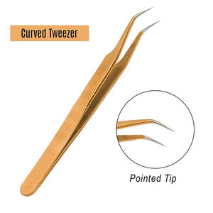 Pinzas Quirúrgicas Creativas Personalizadas para Extensión de Pestañas, de Acero Inoxidable Recto, Punta Curva, Punta Serrada Duradera, 10 mm - Product Image 2