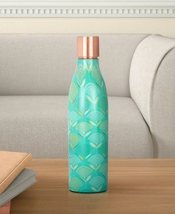 Premium Quality Meena Brand Eco-Friendly Pure <b>Copper</b> Printed 1000ML Handmade Decorative Water <b>Bottle</b> with Screw-On Lid Gift Box - Product Image 5