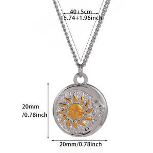 สร้อยคอจี้ชุบทอง 18K สำหรับผู้หญิง ดีไซน์หลากสีสัน ทำจากสแตนเลส สไตล์คลาสสิกแนวสตรีทแวร์ - Product Image 5