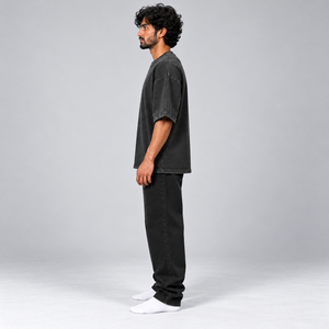 Custom Vintage Washed Heavyweight Cotton Tee <b>Men</b> Oversized Drop Shoulder Boxy Fit <b>Crew</b> <b>Neck</b> Casual Streetwear <b>T</b> <b>Shirt</b> Style - Product Image 5
