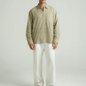 เสื้อเชิ้ตผู้ชายลำลองติดกระดุมขายดีที่สุดปี 2026 ผ้าฝ้าย 100% เป็นมิตรกับสิ่งแวดล้อม ระบายอากาศได้ดี ไซส์ใหญ่ สำหรับฤดูใบไม้ผลิ - Product Image 4