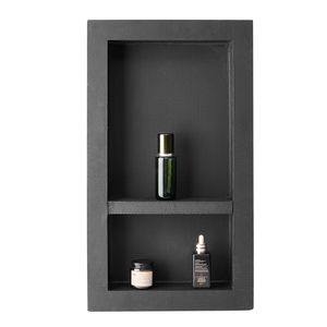 Niche de douche murale moderne 16x28x4 pouces avec séparateur mobile, organiseur de rangement carré pour savon/shampooing pour salle de bain - Product Image 3