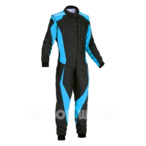 Customizable Two-Layer Black/Blue Edoor Wear Racing <b>Suit</b> Kart Go-Kart One-Piece Design Lining Outdoor Use Wholesale - Product Image 4