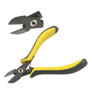 Coupe-fil de précision en oxyde noir de 120mm, poignées Ergo jaunes, mâchoires lisses, coupe latérale pour sertissage, pêche, joint de recouvrement jaune noir - Product Image 1
