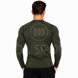 Camiseta Deportiva de Compresión Ligera y Simple para Hombre, de Secado Rápido, para Gimnasio, Ropa Deportiva Elástica, Última Llegada - Product Image 4