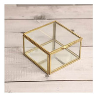Meilleurs prix de gros, boîte de rangement pour bijoux élégante en métal et verre de haute qualité, de forme carrée, avec taille personnalisée pour bagues, pendentifs, etc.
