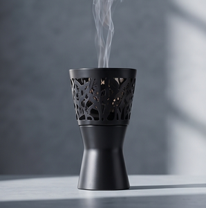 Handmade Metal <b>Incense</b> <b>Cone</b> Holder Openwork Filigree Tower Burner Pedestal Stand Base - Product Image 1