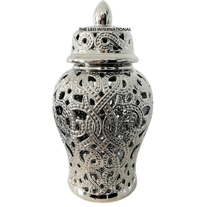 Silver Metal Kitchen Storage <b>Ginger</b> <b>Jar</b> Handmade Luxury <b>Jars</b> Flower Vase <b>Ginger</b> <b>Jar</b> for Home Decor Porcelain Vases - Product Image 1