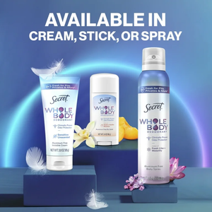 Desodorante Corporal Secreto al por Mayor: Spray, Crema y Barra con Aroma a Melocotón, Vainilla y Lila - Product Image 6