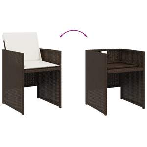 Juego de 4 Muebles de Jardín para Comedor en Color Marrón y Blanco Crema - Product Image 6