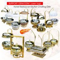 Hotel-Hochzeits-Goldener Speisenwärmer, Chafing Dishes, Metall-Chafing-Dish-Set für gehobene Restaurants, Partys und Catering