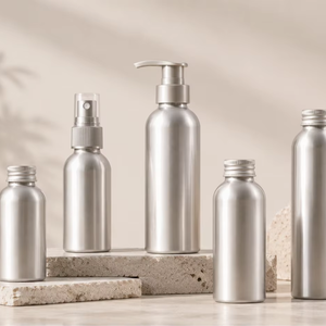 Aluminum Cosmetic Bottles Manufactured In Vietnam Aluminum Stylish Open-Top For Liquid Essence Applications - Product Image 1