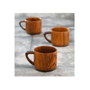 Rustic Wooden Coffee Mug Handmade Natural Solid Wood Mug Eco Friendly Drinkware <b>for</b> Home Kitchen Use - Product Image 3