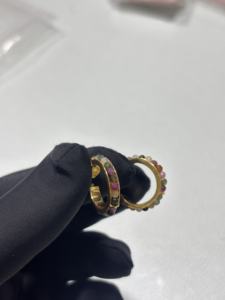 <b>Solid</b> Sterling <b>Silver</b> Hematite Gemstone <b>Hoop</b> <b>Earrings</b> Handmade Trendy Fashion Jewelry Gold Plated for Weddings and Gifts - Product Image 3