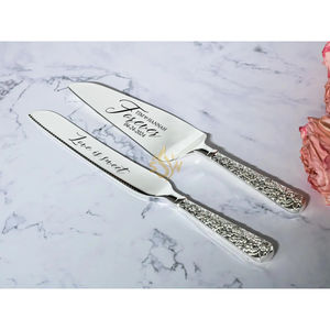 ชุดเซิร์ฟเวอร์และมีดตัดเค้กสแตนเลสขัดเงาคุณภาพดีเยี่ยม หรูหรา ผลิตด้วยมือ พรีเมียม - Product Image 5