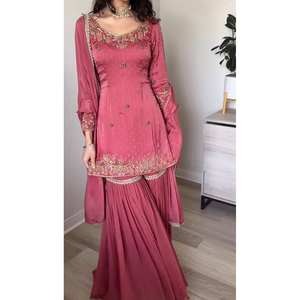 Designer Women's Top-Bottom and Dupatta <b>Set</b> with Heavy <b>Embroidery</b> Sequence Work - Product Image 2